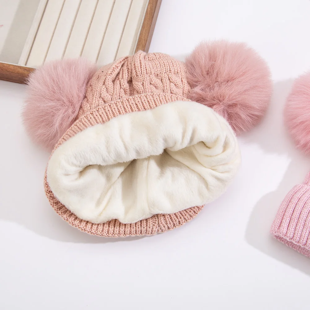 Gorro turbante de punto trenzado con forro polar para bebé invierno - imagen 3