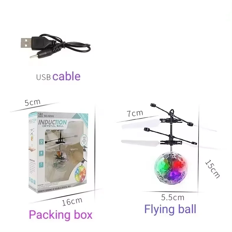 Juguetes de pelota voladora para niños, pelota voladora voladora, Dron LED colorido, regalos de inducción infrarroja remota para niños, adolescentes, interiores y exteriores - imagen 3
