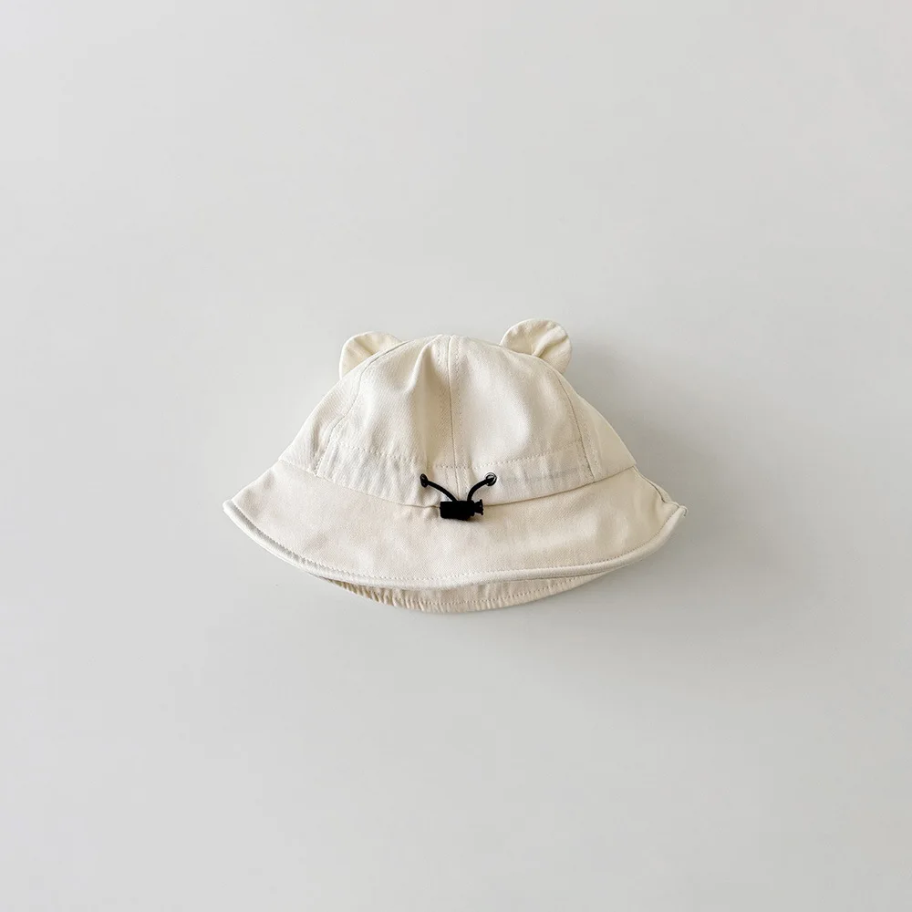 Gorro de oso de otoño para bebé, sombreros de pescador bordados para niños y niñas, bonitos gorros de cubo de Panamá con cuerda a prueba de viento de 5 a 24M - imagen 4