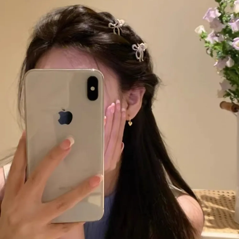 2 uds Mini lazo para el pelo, accesorios para el cabello de cangrejo para mujer, pinzas para el pelo con lazo sólido, horquillas, pasadores para niñas, diademas, regalos de fiesta - imagen 3