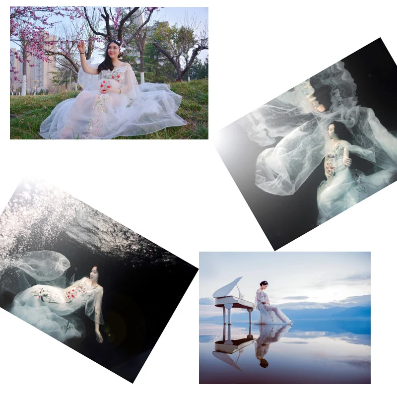 Vestidos de maternidad sexys con hombros descubiertos, vestido de cola de tul de encaje con cuello en V, accesorios de fotografía, fiesta de banquete, ropa de mujer - imagen 2