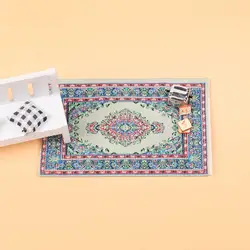 Alfombra casa de muñecas estilo turco tejida a mano