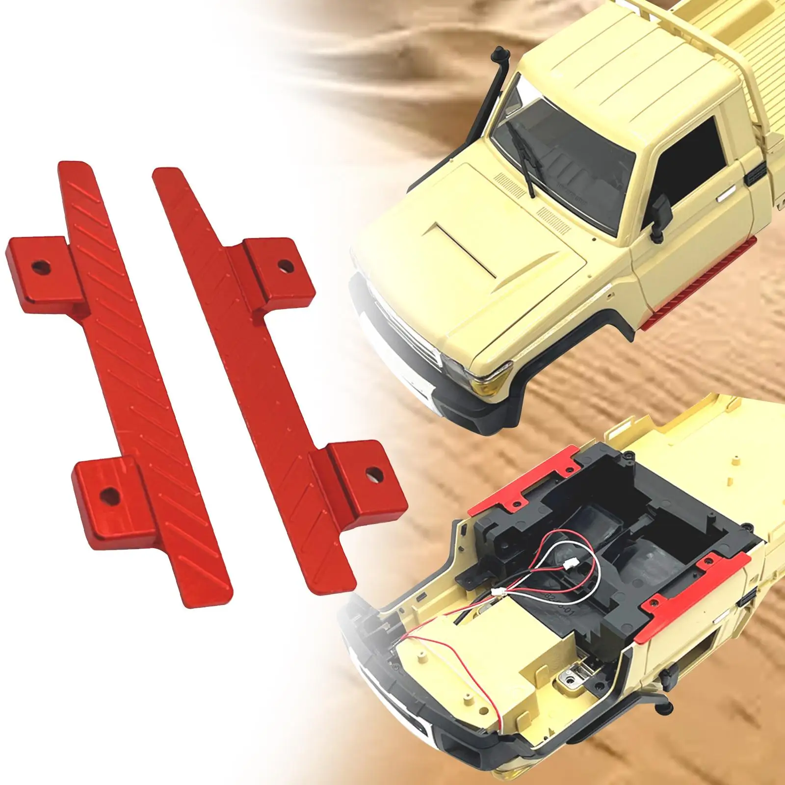 Metal Side Steps RC Car Foot Pedals Accessory Sturdy RC Crawler Side Pedal for MN82 LC79 MN78 1:12 RC Hobby Car RC Vehicles