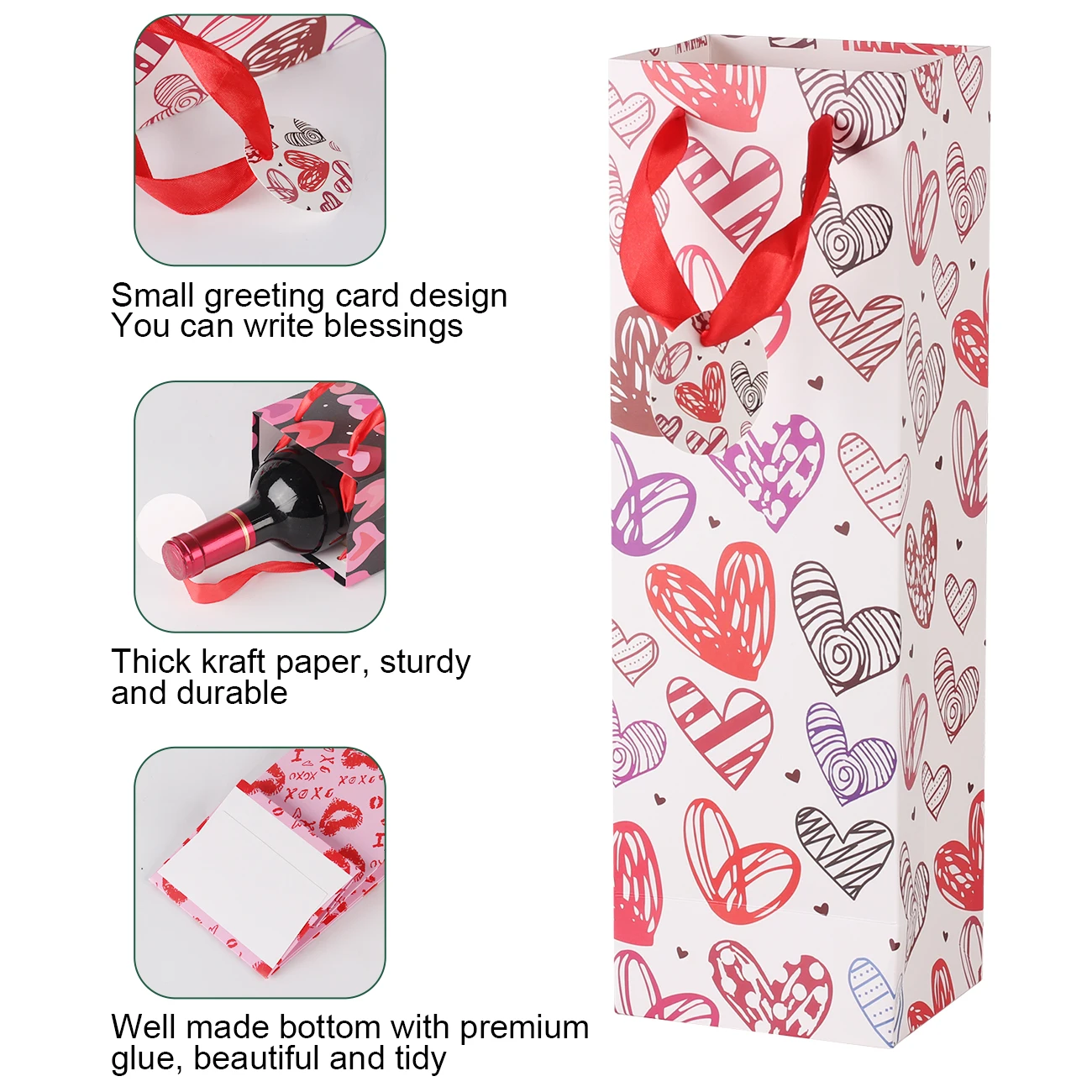 Bolsa de regalo vino tinto con asas para baby shower - imagen 2