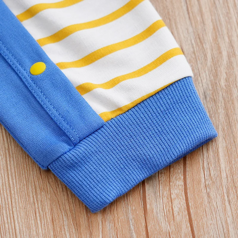 Mono pijama de rayas azul para bebé niño – Manga larga - imagen 5