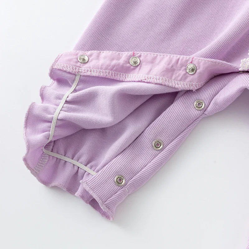 Primavera otoño bebé niña mameluco coreano lindo muñeca Collar arco algodón manga larga monos + sombrero artículos para recién nacidos ropa para niños pequeños BC757 - imagen 4