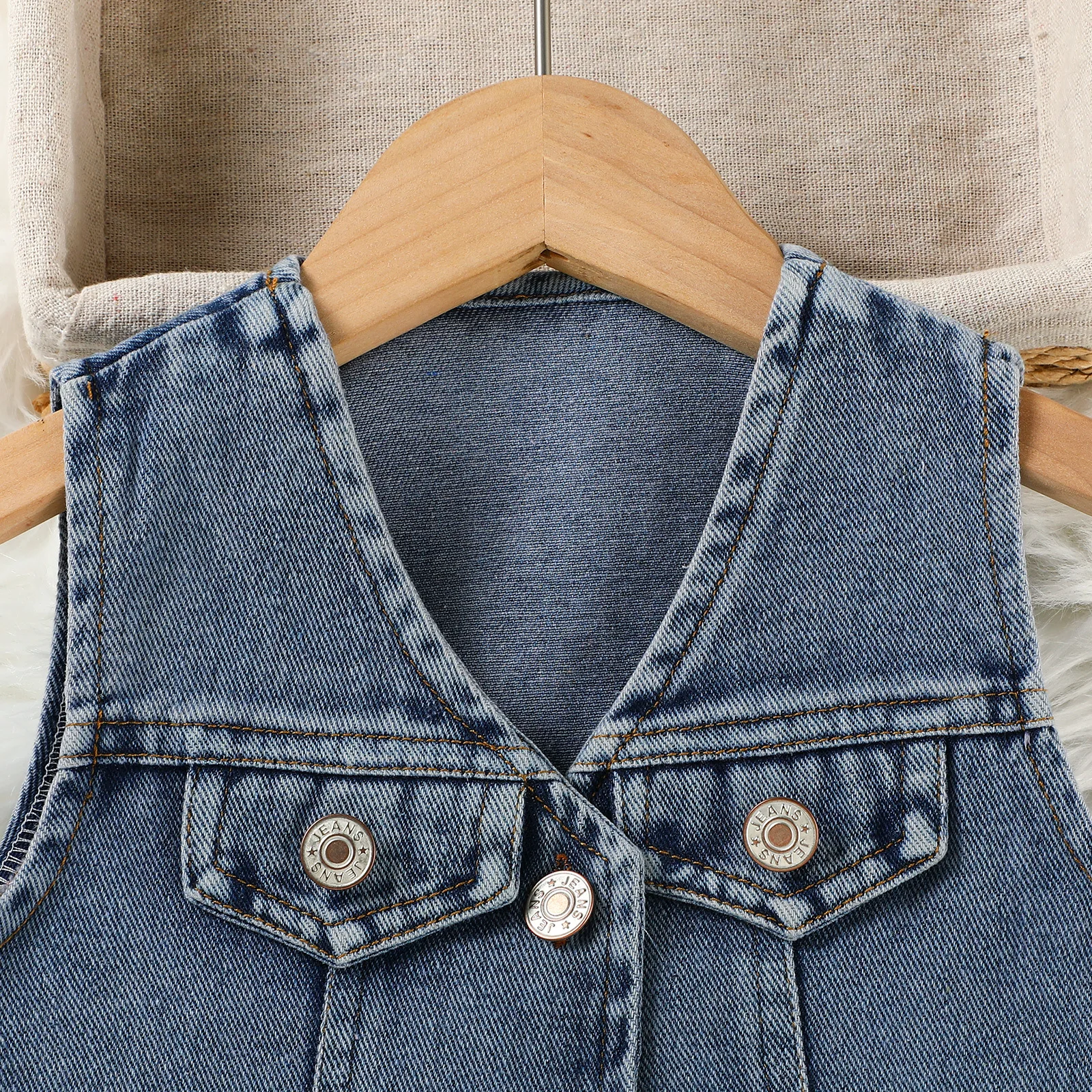 Conjunto verano niña camiseta vaquera sin mangas y falda boutique - imagen 5
