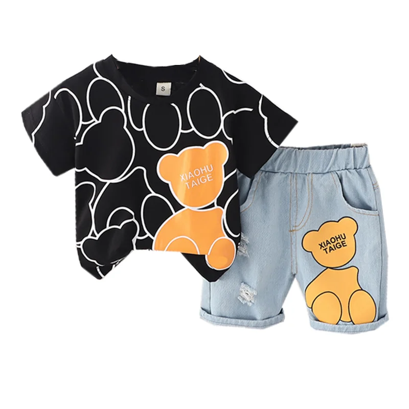 Conjunto de verano niño – Camiseta y shorts de dibujos animados - imagen 4