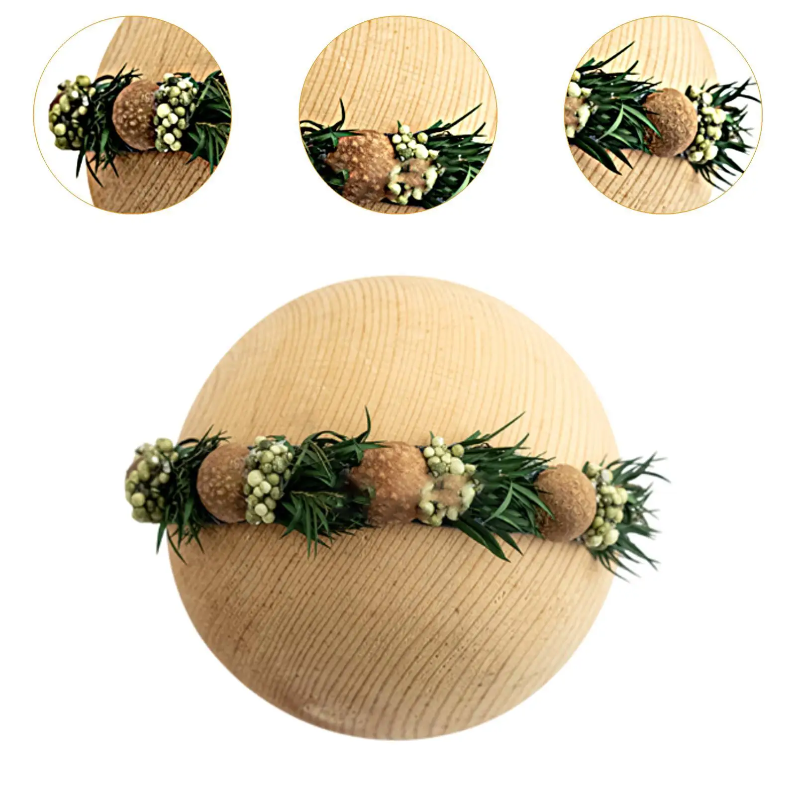 Diadema de flores para recién nacido de 0 a 6 meses, corona floral, fotografía de regalo ajustable - imagen 5