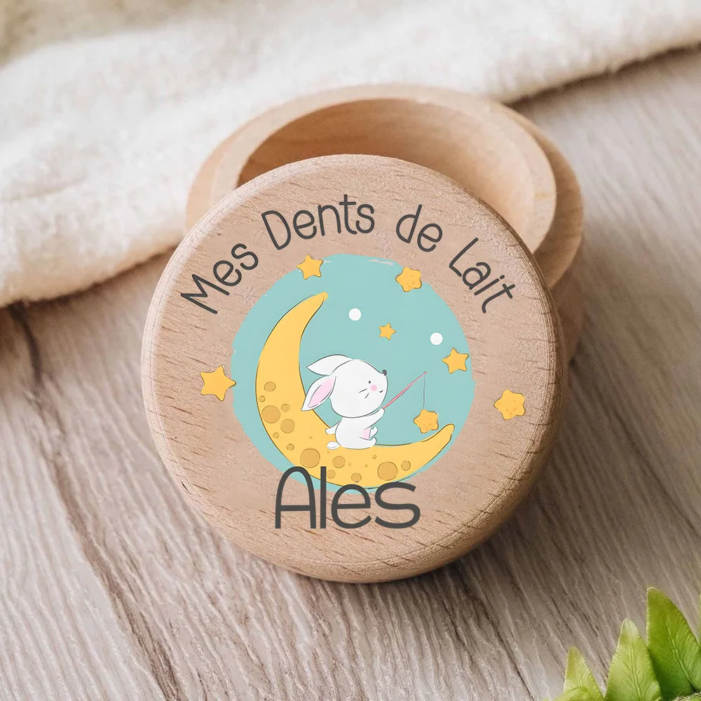 Caja de primeros dientes personalizada – madera grabada para bautizo - imagen 4