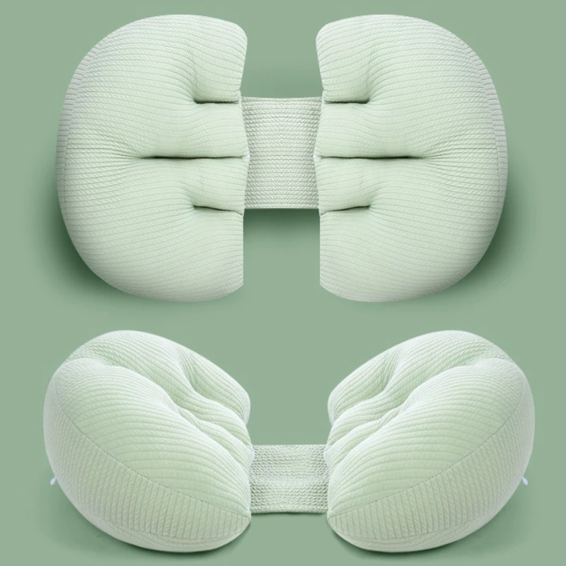 Almohada de embarazo de algodón de punto, cojín de soporte para dormir lateral con levantamiento del vientre, relleno elástico, tela agradable para la piel - imagen 2
