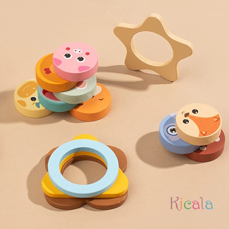 Juego educativo de formas y animales en madera didáctico - imagen 5