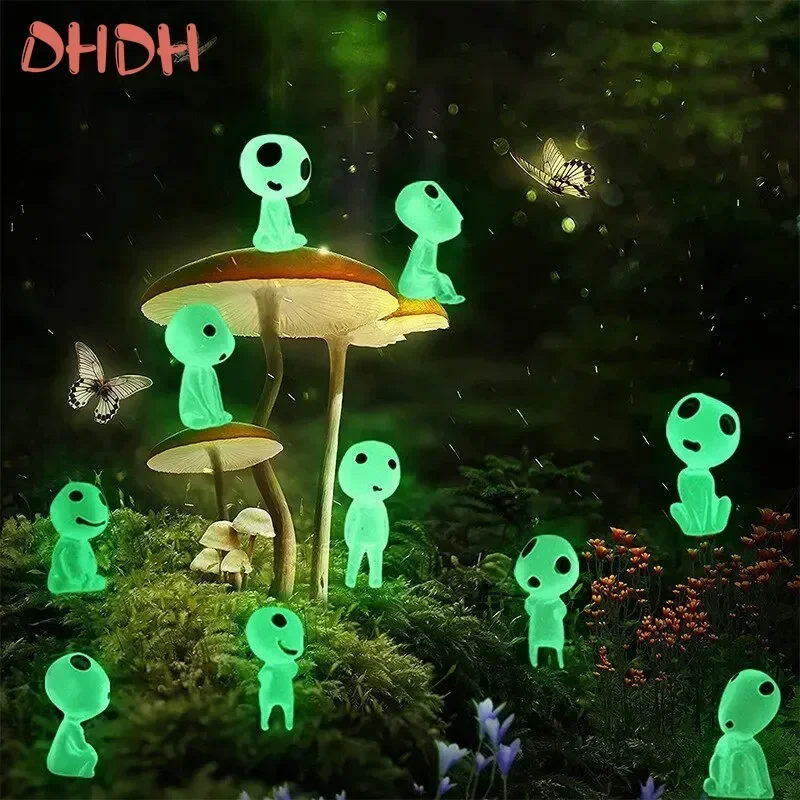 10 Uds. Decoración de paisaje en miniatura, elfos luminosos, estatua luminosa decorativa para jardín al aire libre, decoración de paisaje de pecera - imagen 2