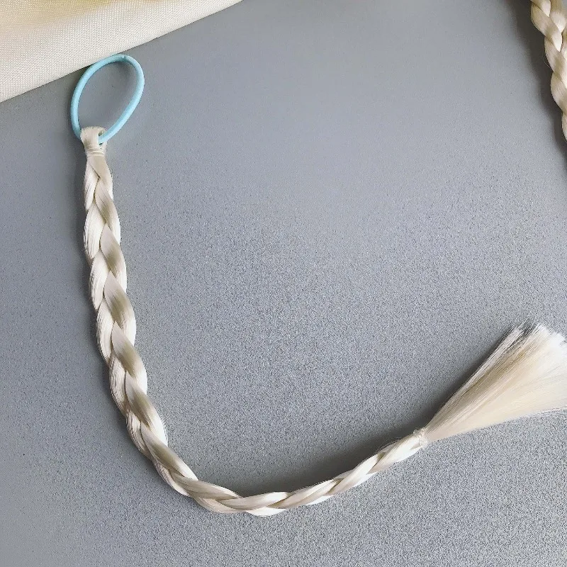 Pelucas trenzadas blancas para niños: la serie Princess Ice and Snow, suministros para manualidades DIY, pelucas semiacabadas para decoraciones hechas a mano. - imagen 5