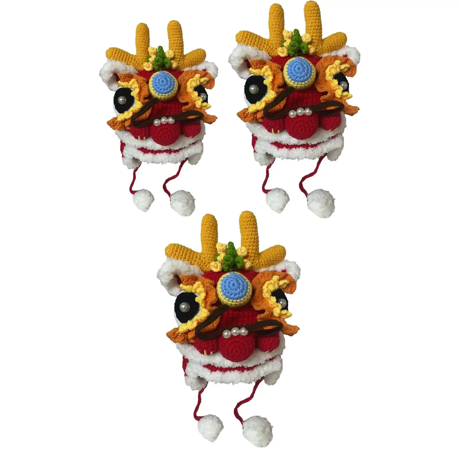 2024 Party Hand Knitted Hat Lovely Classic Year of The Dragon DIY Hat Party Costume Winter Warm Chinese New Year Dragon Hat