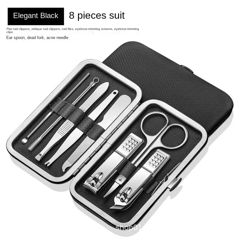 8-piece set black