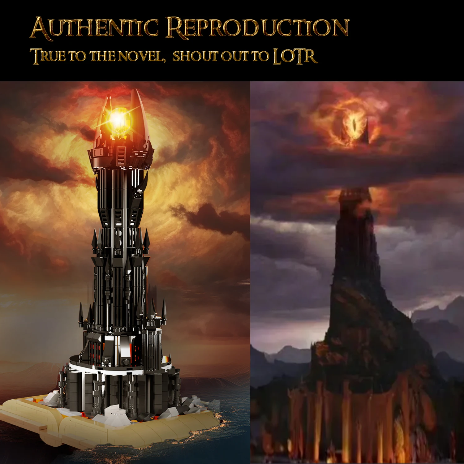 966PCS Black Tower Magic Book Building Blocks Dark Magic Castle Model Assembly Bricks With Lights Kid Toys Holiday Gifts - imagen 3