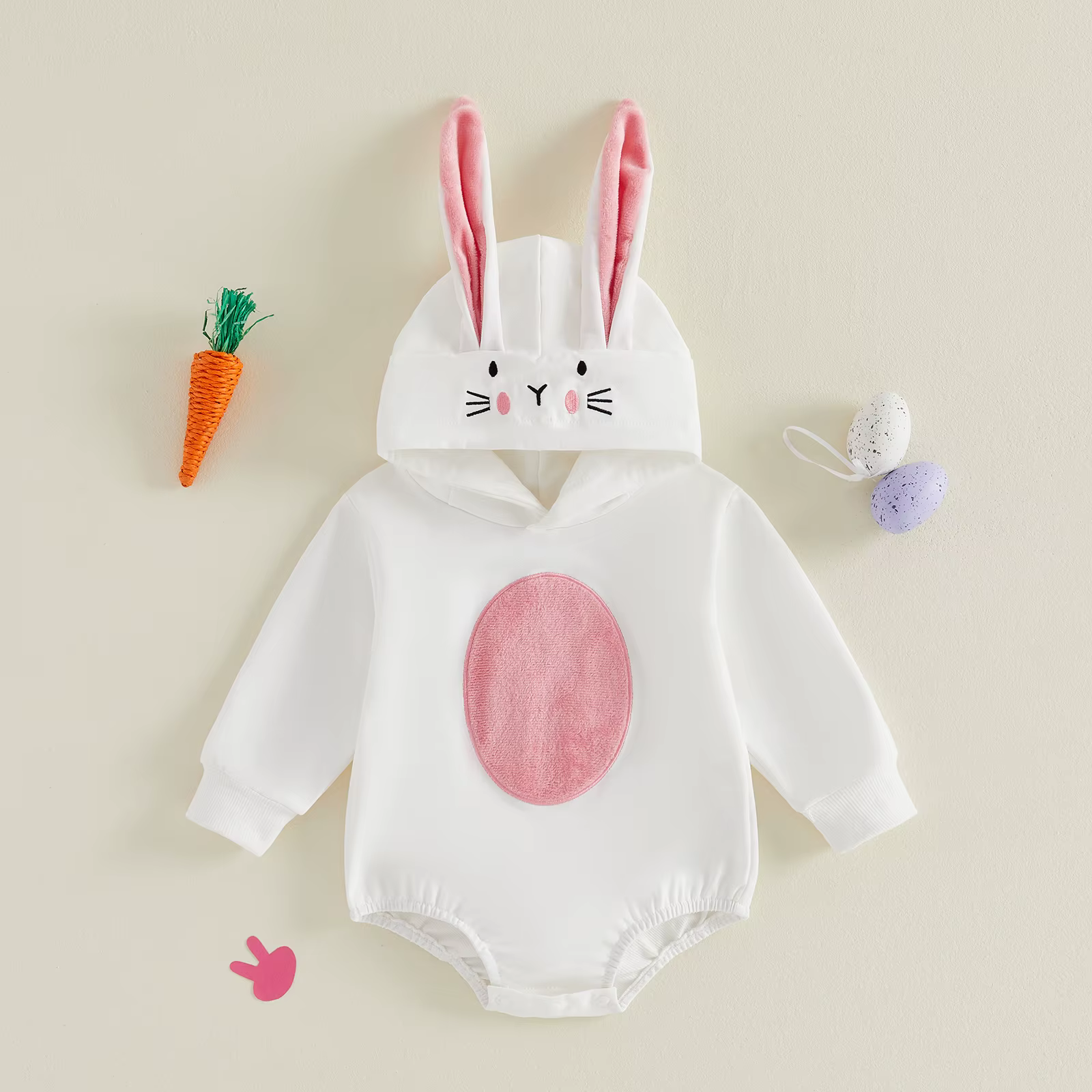 Mono de bebé con capucha y orejas de conejo para Pascua - imagen 2