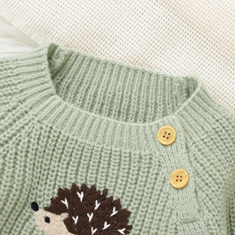 Jersey bebé punto erizo manga larga cuello redondo otoño invierno - imagen 3