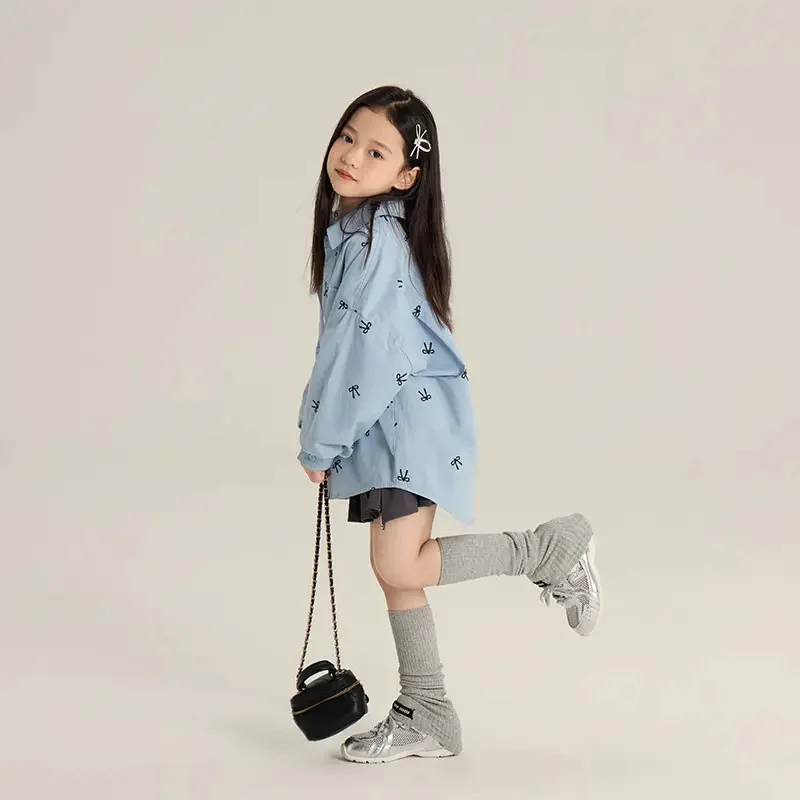 Camisa niña de lazo manga larga casual - imagen 2