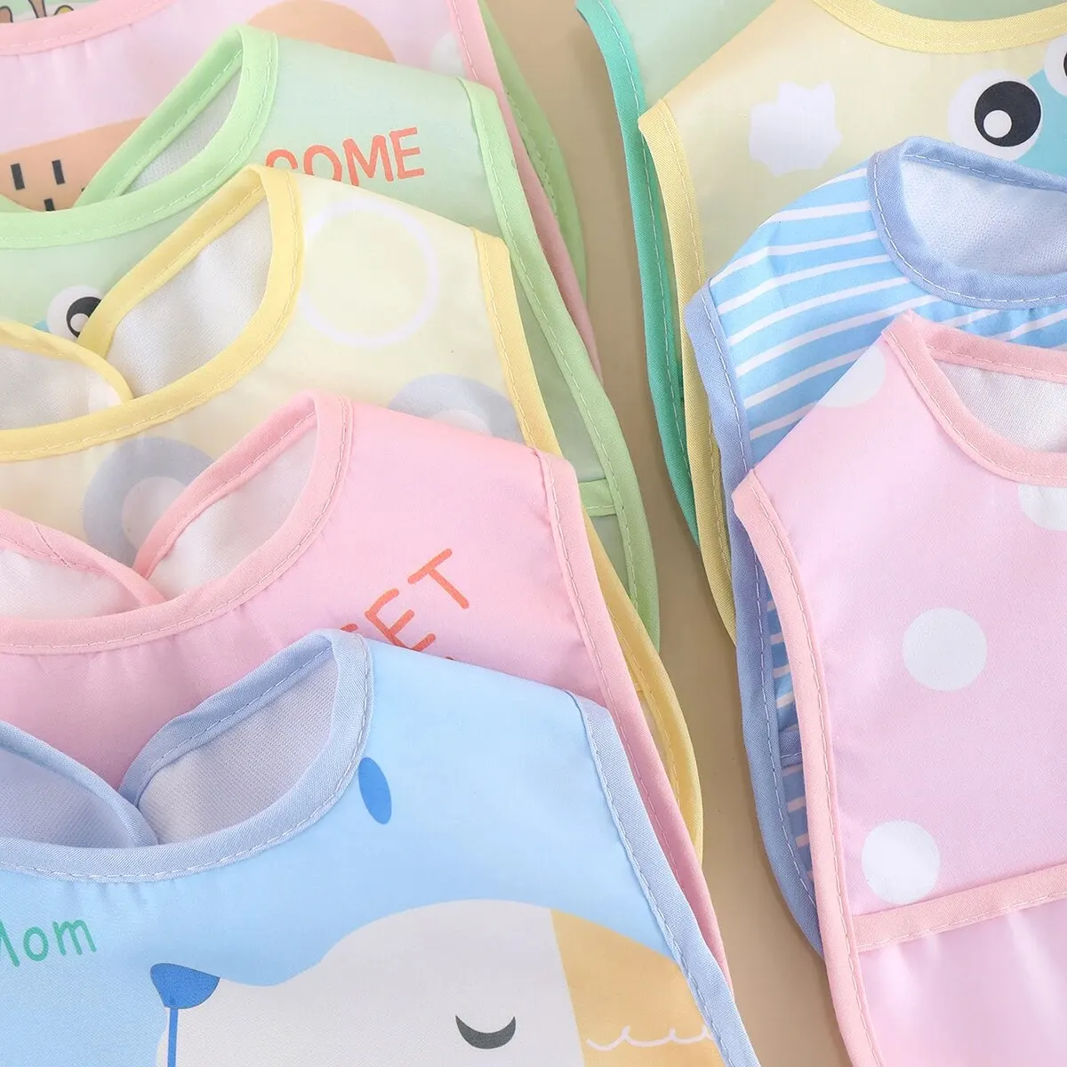 Adjulab Baberos Impermeables Bebé Dibujos Animados - imagen 4