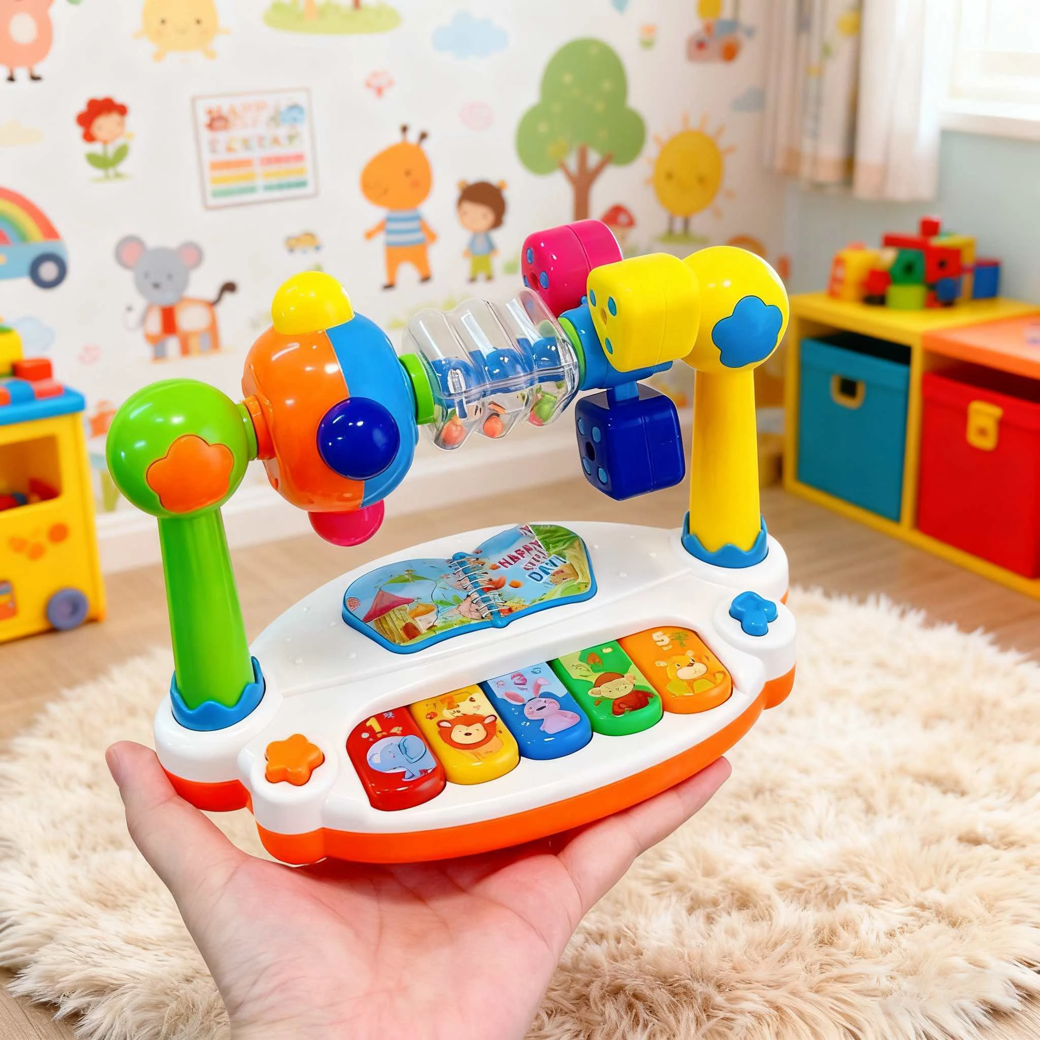 Juguetes de Piano para bebés, teclado de Piano musical para niños con sonido ligero, juguetes musicales de animales de dibujos animados para niños pequeños, juguetes educativos para edades tempranas, regalos - imagen 2