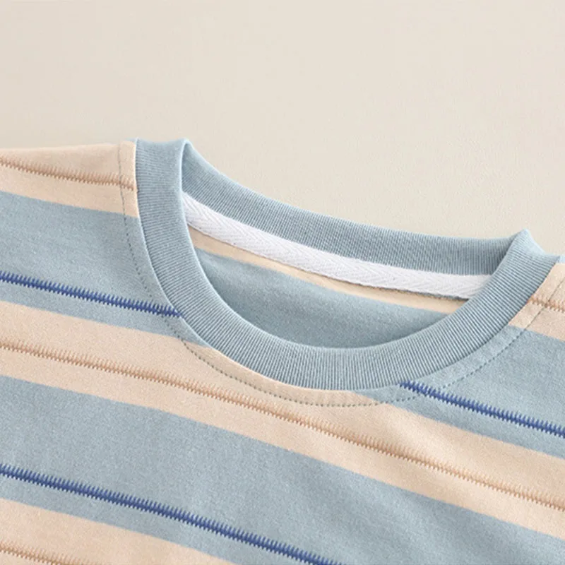 Conjunto verano niño con rayas – Camiseta manga corta y shorts]!d~[="132"/> - imagen 3