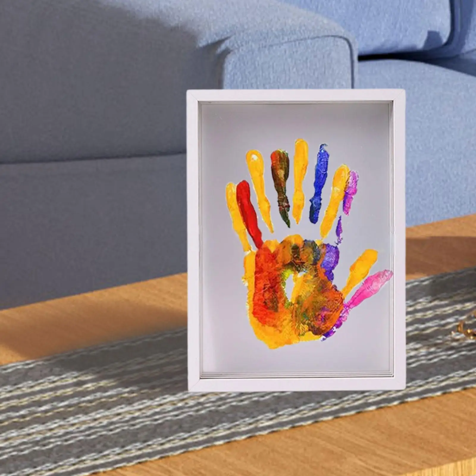 Clear Family Handprint Kit Unique Home Decoration DIY Craft Keepsake Frame for Grandparents Family Night Family New Parents
