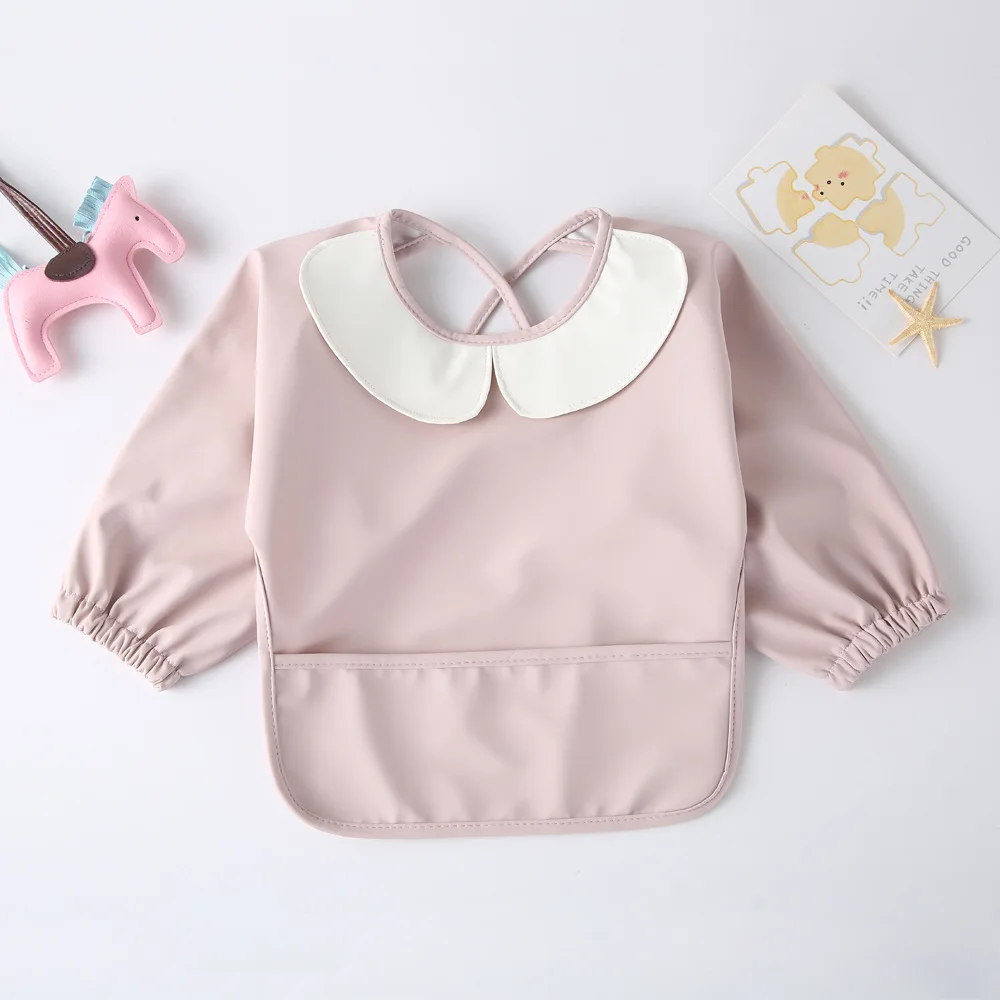 Babero manga larga PU impermeable para bebés y niños - fácil limpieza - imagen 2