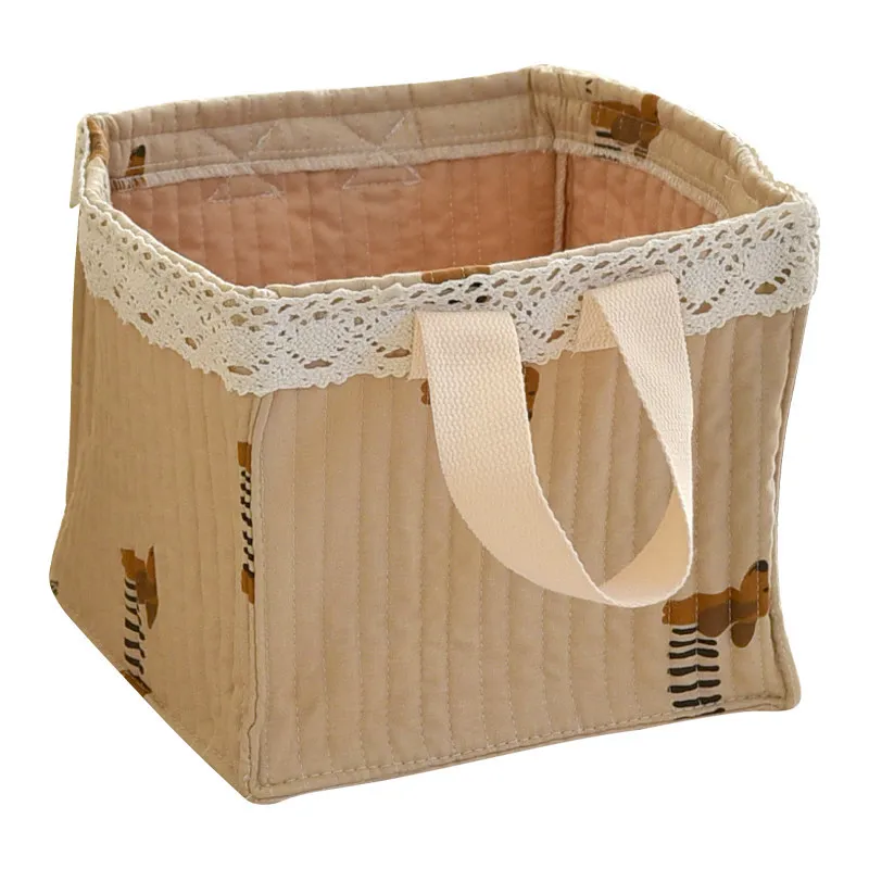 Bolsa de almacenaje para juguetes de cuna con cesta de algodón