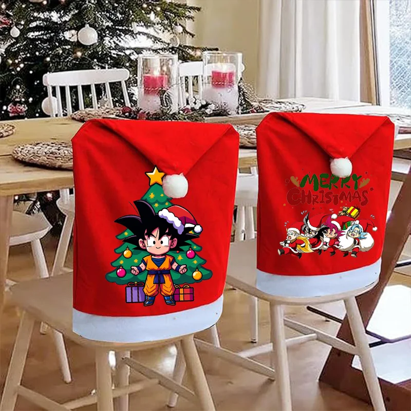 Funda navideña para silla con bola de dragones, decoración de mesa de Navidad, funda protectora para silla de comedor y cocina, decoración del hogar, suministros para fiesta de Navidad - imagen 2