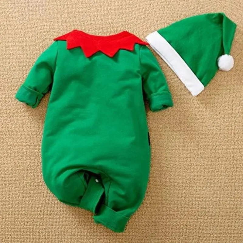 Pelele de Navidad para recién nacido con sombrero, manga larga - imagen 2