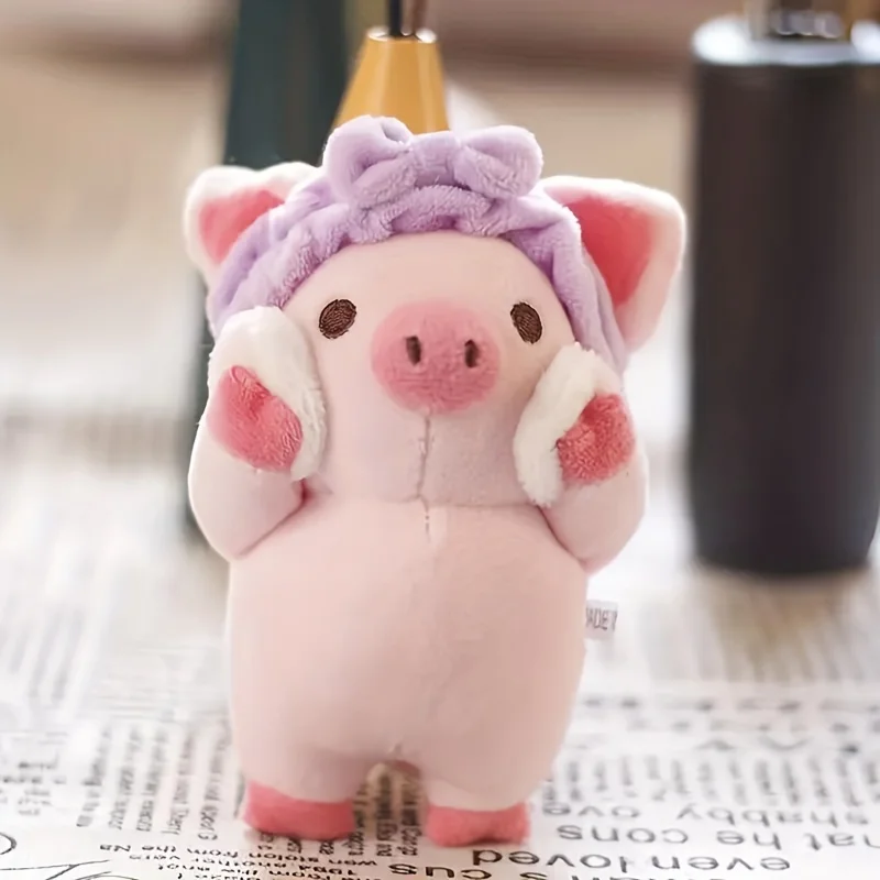 Lindo cerdo muñeco de peluche llavero cerdo rosa muñeca peluches mochila colgante para niños y niñas juguete de peluche de cerdo de simulación - imagen 3
