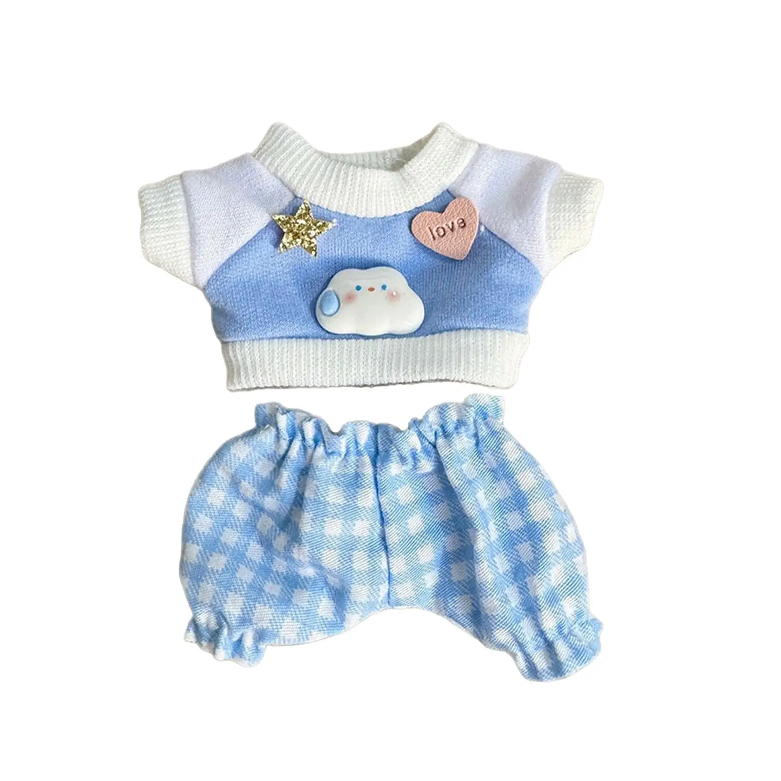 17 cm Plush Doll Clothes Photo Props Fashion Cute Soft Stuffed Animal Clothes Doll Clothing Doll Bunny Sweatshirt Doll Outifits