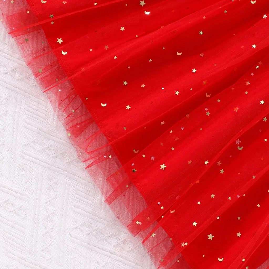 Lindo vestido rojo para niñas, vestidos de verano de manga corta Sweet Love para niños pequeños, disfraz informal para fiesta de cumpleaños para niños de 2 3 4 5 6 7 años - imagen 5