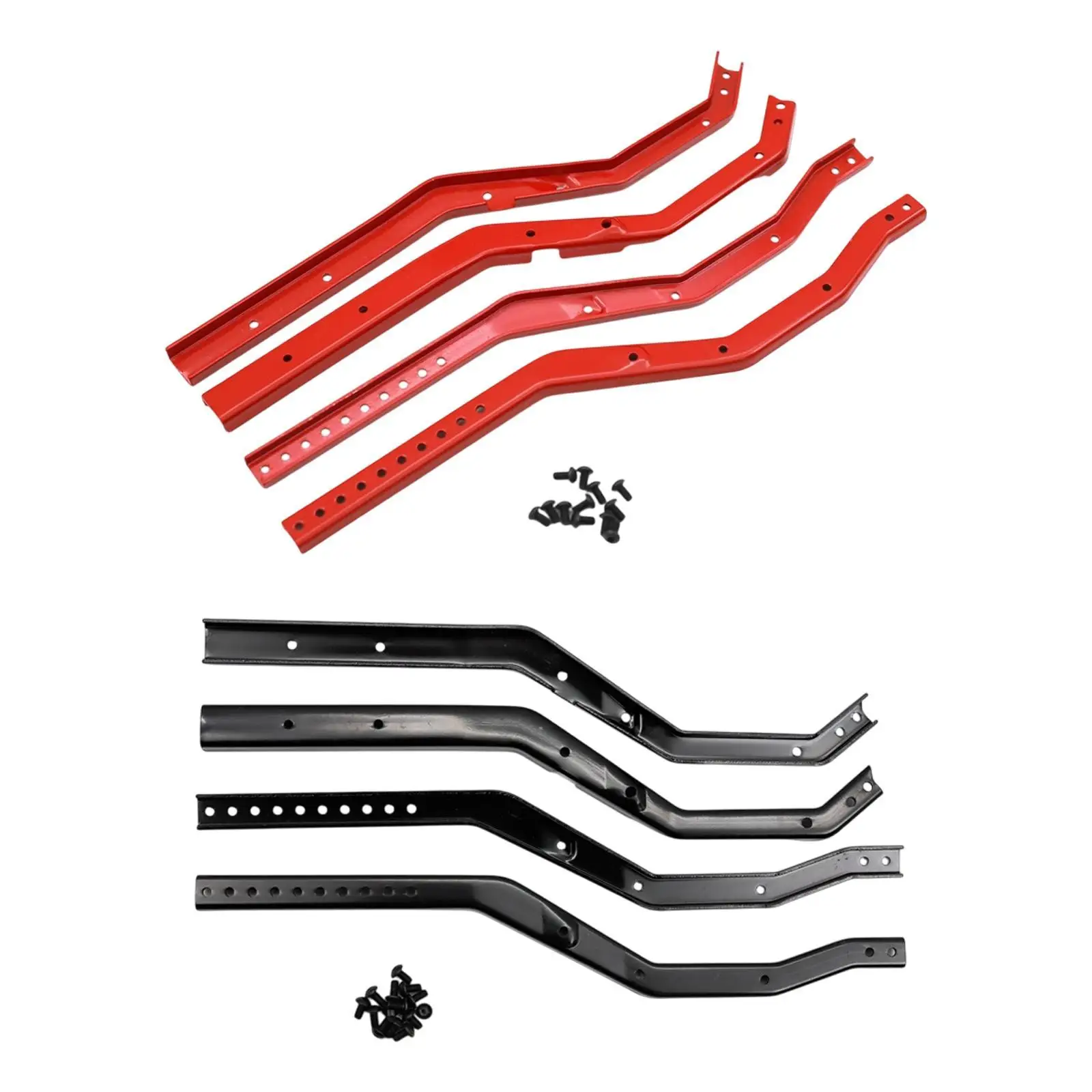 4x 1/10 RC Chassis Frame Rails Spare Parts Sturdy Metal Frame Rail Set for SCX10 4x 1/10 RC Chassis Frame Rails Spare Parts Sturdy Metal Frame Rail Set for SCX10