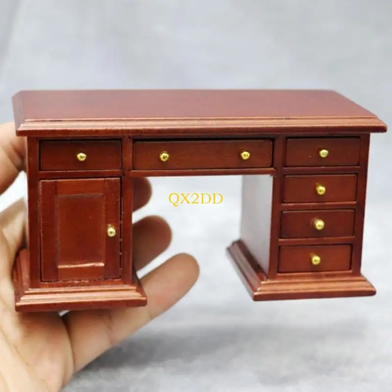 Muebles sala estudio Miniatura QX2D Desk y silla Modelo escritorio madera para regalo exhibición a escala - imagen 2