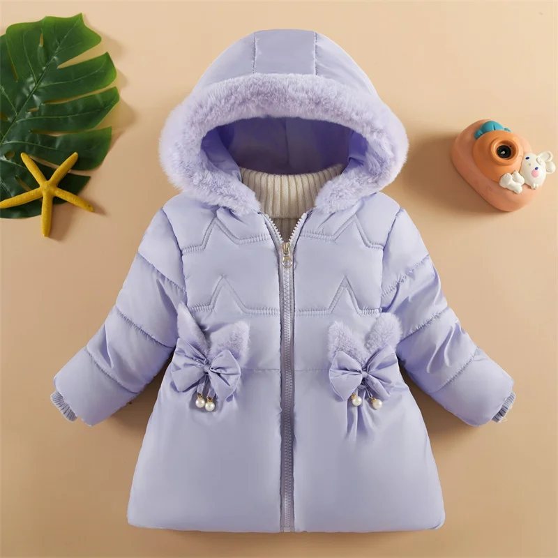 Parka de felpa con capucha para bebé – Cálida para otoño e invierno - imagen 5