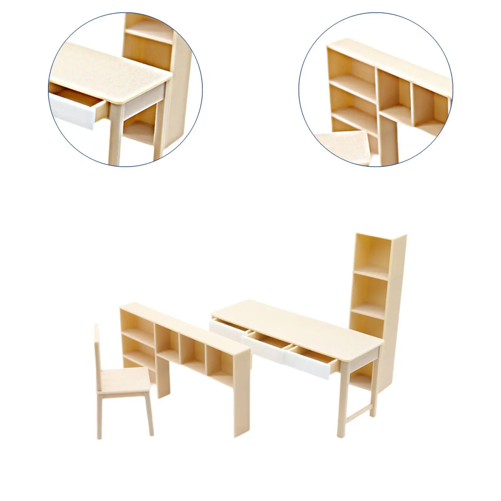 Modelo de escritorio y estantería para casa de muñecas a escala 1/12, microescena simulada, decoración de escena de habitación, muebles de casa de muñecas en miniatura - imagen 5