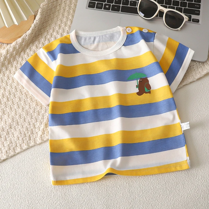 Camiseta de algodón puro manga corta para niños y niñas - imagen 4