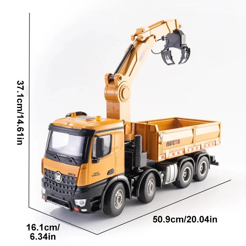 Huina 1538 RC camión volquete 26CH 1/14 2,4G Control remoto aleación madera Grapplo ingeniería vehículo construcción Tractor juguetes regalo - imagen 5