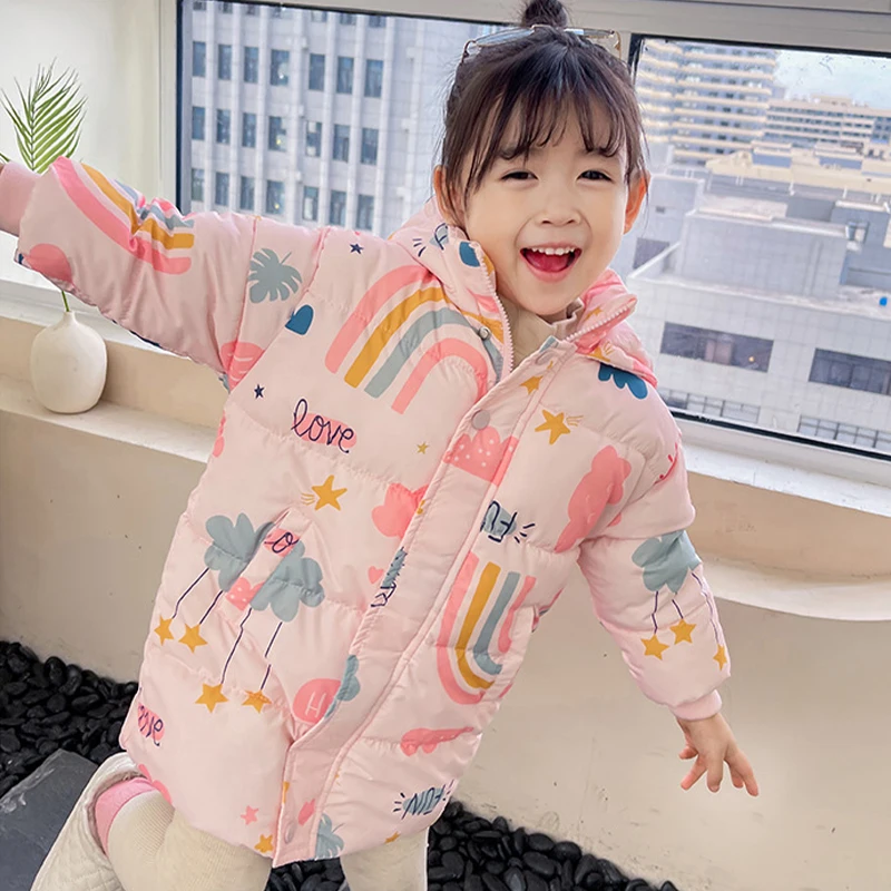 Chaqueta acolchada con capucha de algodón suave infantil - imagen 4