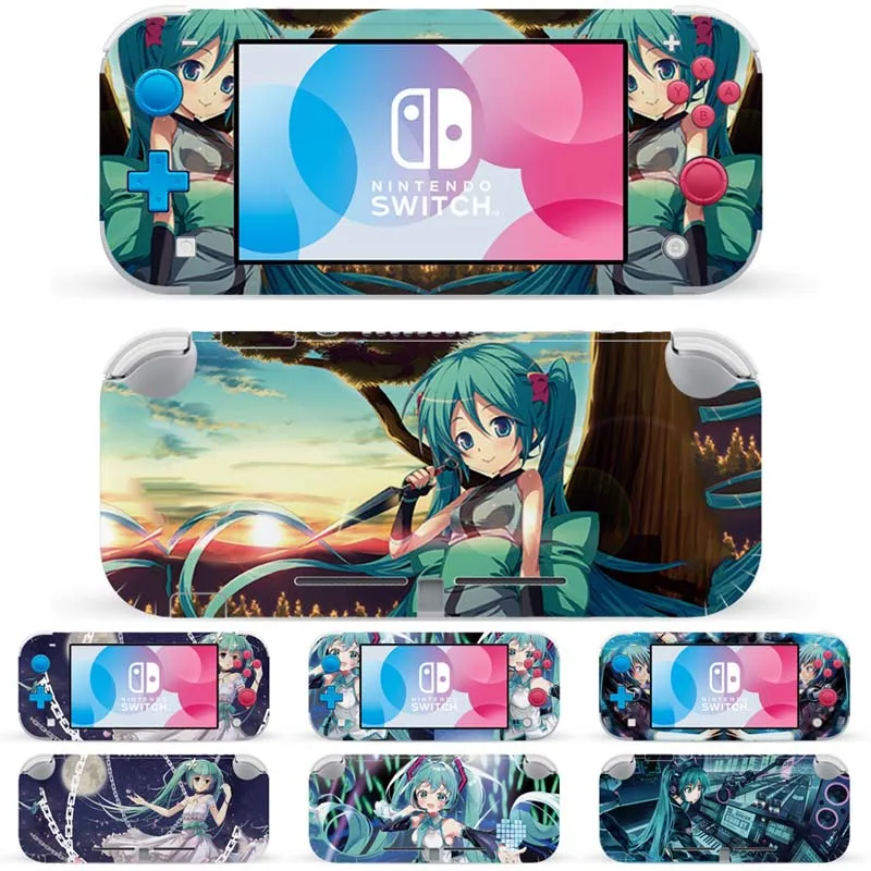 Hatsune Miku cubierta pegatinas de piel para Switch Lite accesorios de carcasa protectora dibujos animados Anime consola de juegos pegatina decorativa nuevo