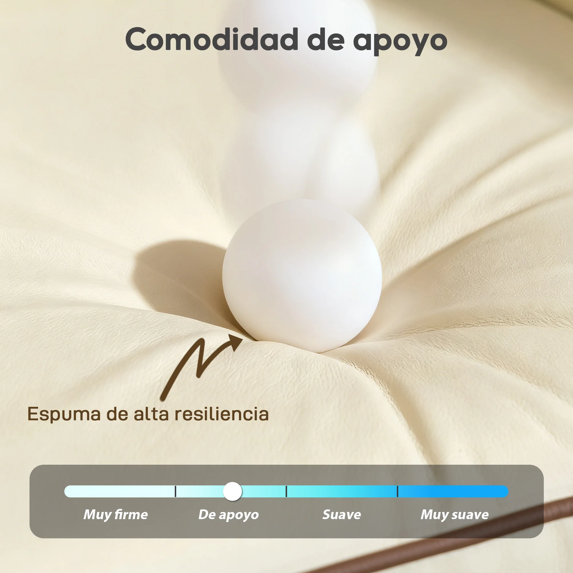 HOMCOM Sofá de 3 Plazas, Sofá de Salón Moderno, 190x83x90 cm, Tapizado en Cuero Sintético, Acolchado Grueso, Asiento Ancho, Reposabrazos y Bolsillo Lateral, Montaje Rápido, 2 Almohadas, Beige - imagen 4