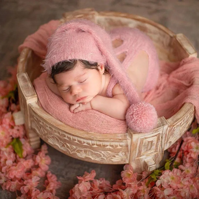 Conjunto bebé recién nacido de felpa con sombrero para fotos - imagen 5