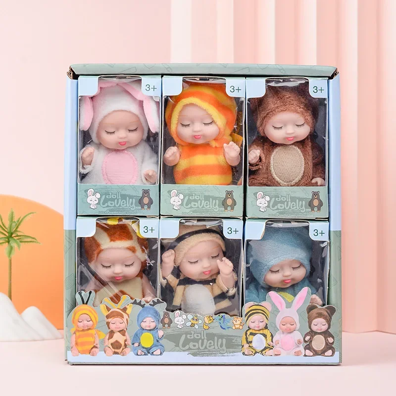 1 Uds. Muñecas de princesa de simulación de juguete, Mini muñeca bonita de la serie Baby durmiente, juguete de animales de dibujos animados para niños, muñecas Kawaii, regalo para niñas - imagen 4