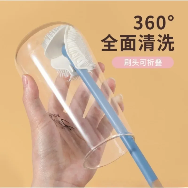 Cepillo para biberones de silicona 360° con cabezal plegable ergonómico - imagen 4