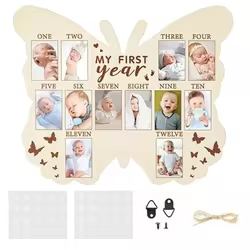 Marco primer año bebé – Tablero madera para fotos