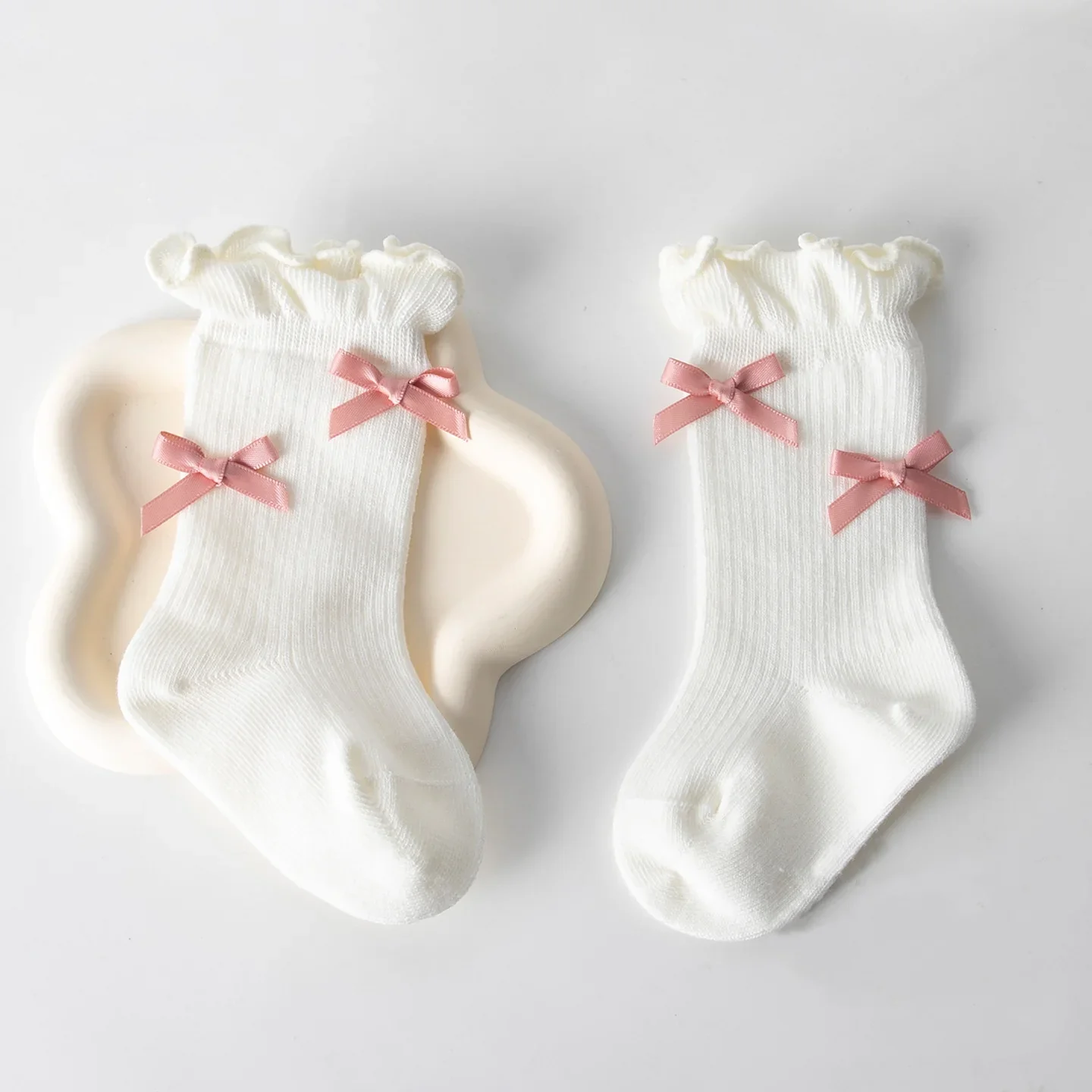 Calcetines algodón bebé niña con lazo estilo princesa - imagen 5