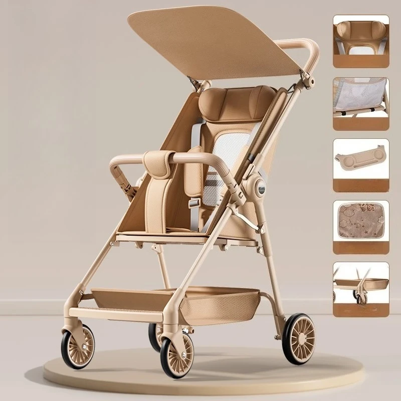 Cochecito plegable On-The-Go, solo plegado instantáneo, respaldo rígido de 3,8 kg, asiento antideslizante de 34 cm de ancho, apto para equipaje de cabina de avión - imagen 2